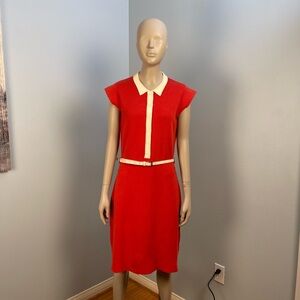 Funky Flavors vintage style Midi Dress with cream Details